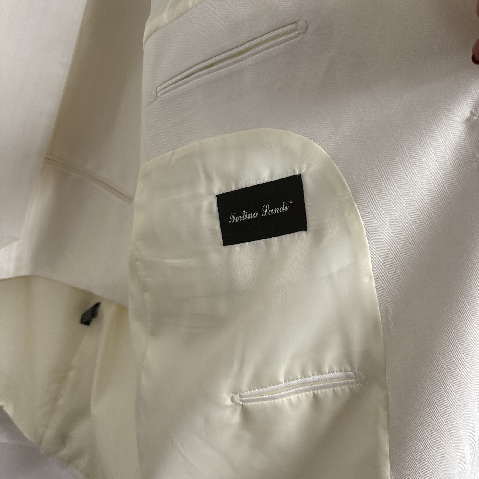 Fortino Landi 3PC Men’s Double Button Vested Fashion Zoot Suit Cream 54R/48W NWT