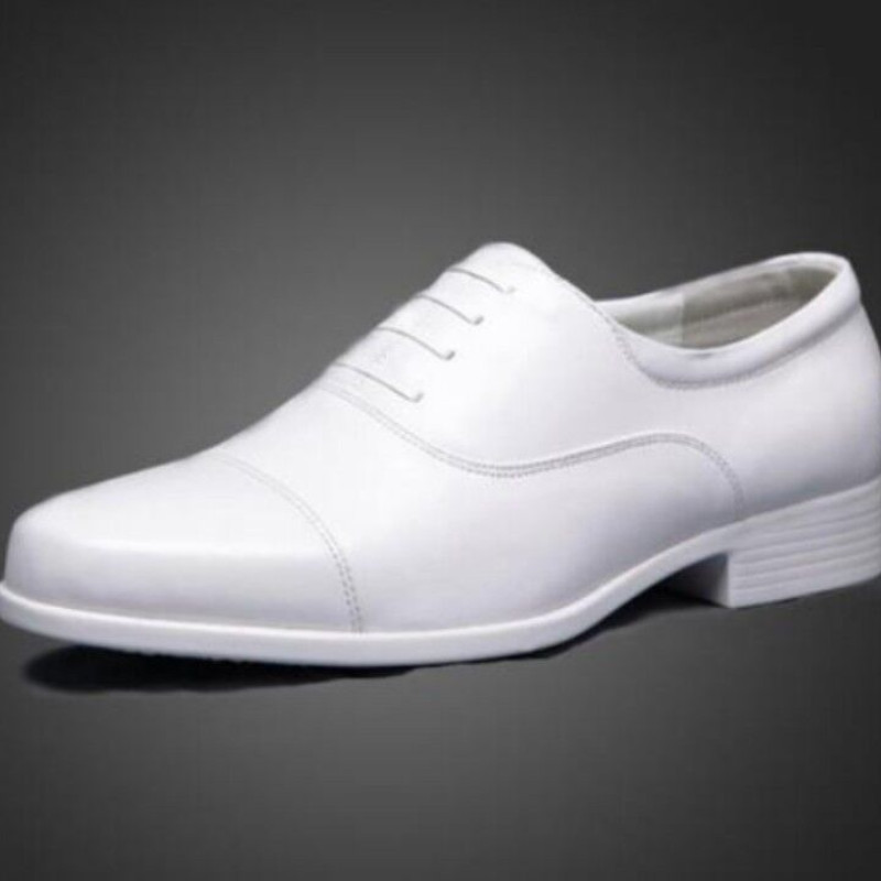 Mens White Shoes Cap Toe Wedding Groom Casual Business Oxford Dress Formal Shoes