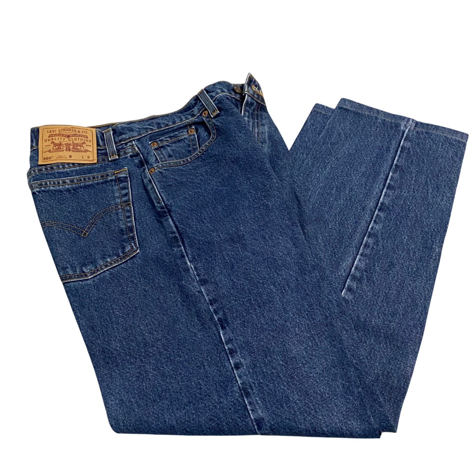 VTG 90s Levi’s 560 Loose Fit Straight Leg Jeans Made in USA Stonewash 9 Jr S