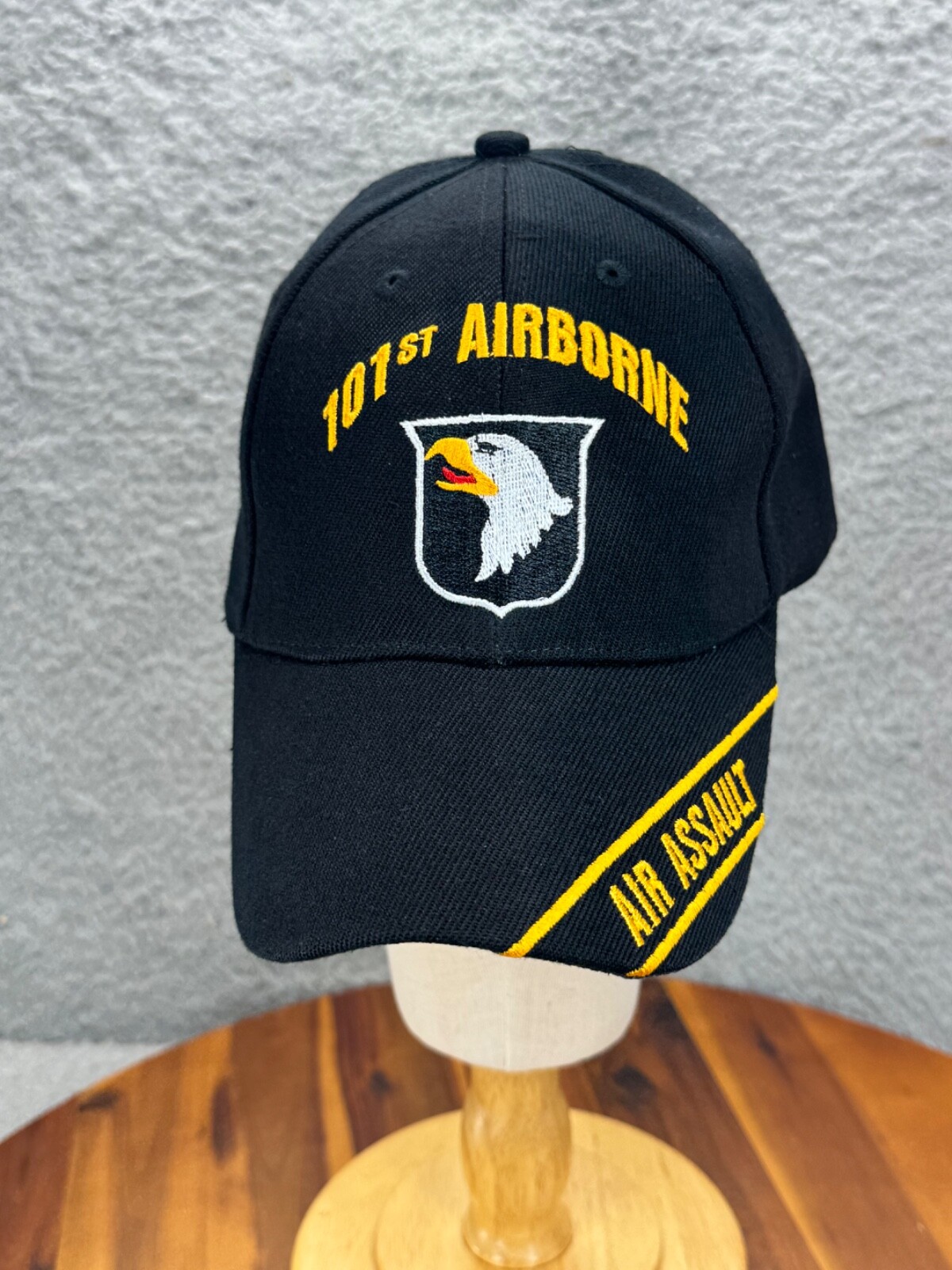 101ST Airborne Air Assault Strapback Old Abe Army Hat Cap Embroidered Black Kys