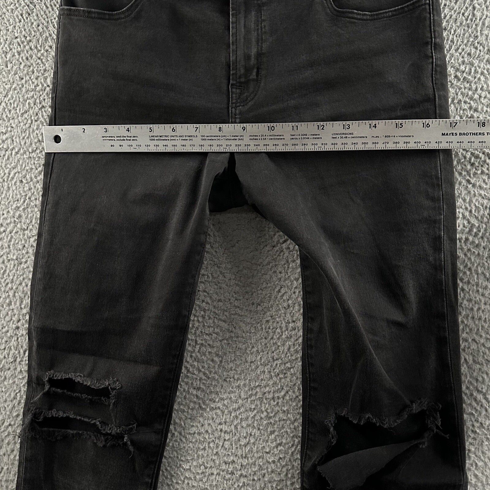 J Brand Womens Jeans Black Size 30 Mid Rise Crop Skinny Distressed Cotton Blend