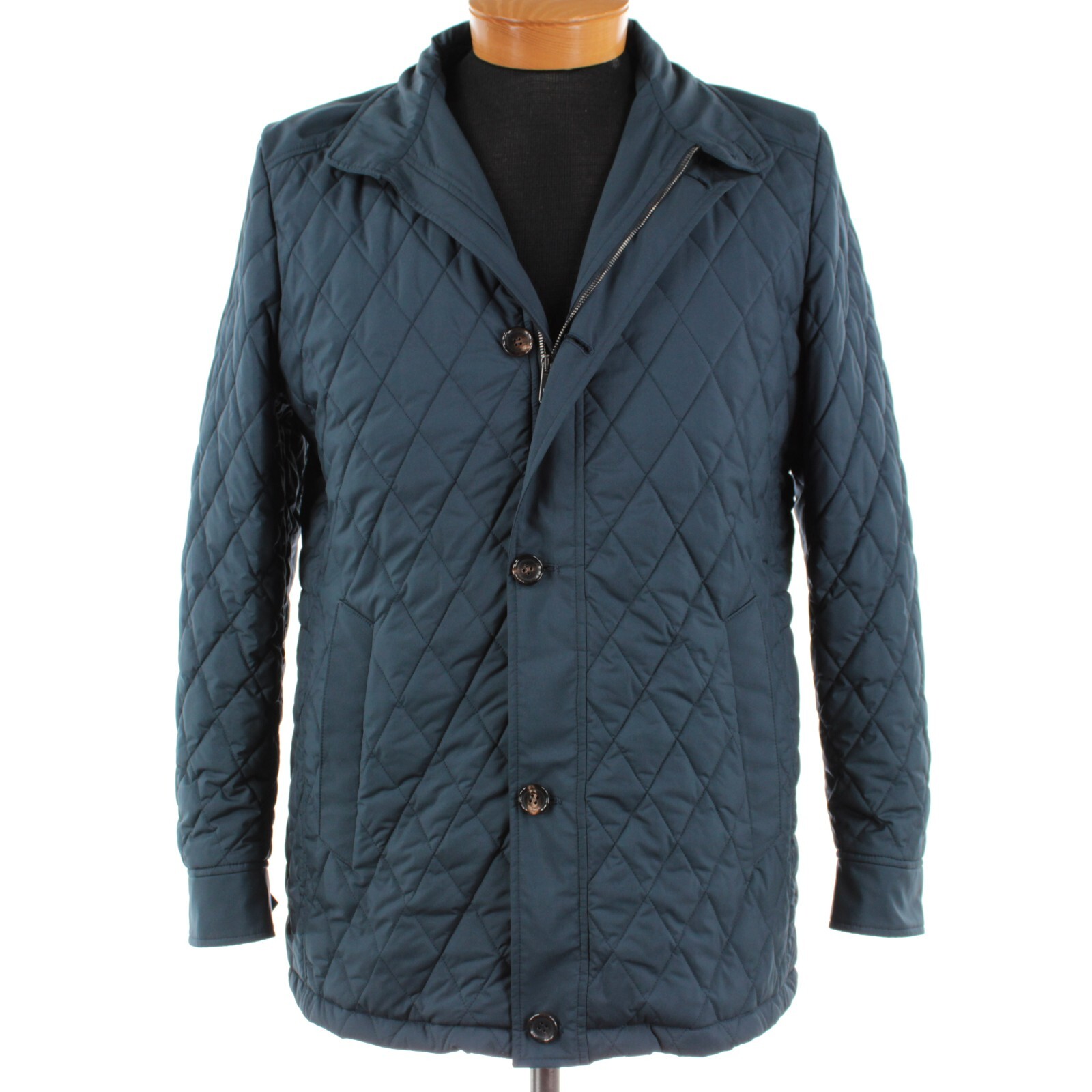 Luciano Barbera NWD 100% Polyester Quilted Jacket Size 50 (40 US) In Solid Blue