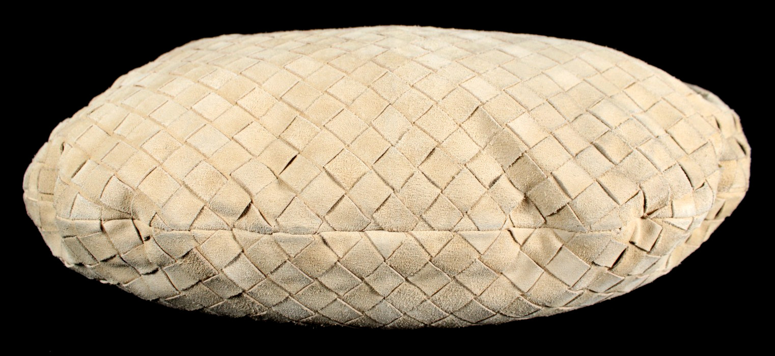 BOTTEGA VENETA Sand Beige Intrecciato Suede Medium JODIE Hobo Shoulder Bag
