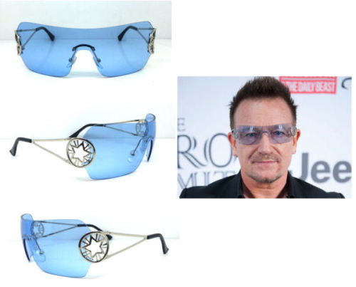 BONO SUNGLASSES SHIELD STAR MULTI COLOR CONCERT TOUR blue pink brown clear