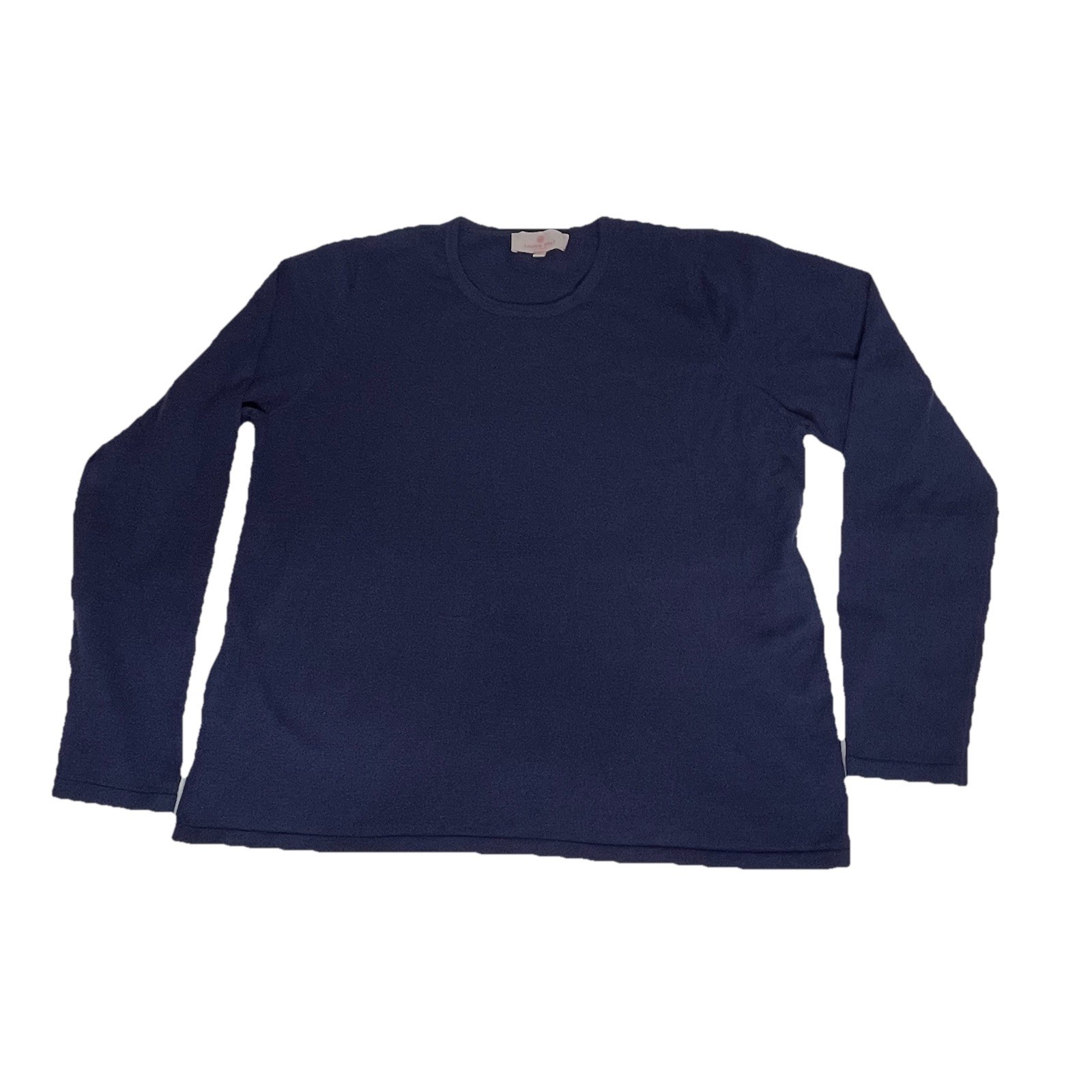 Laurie Felt Sweater Lightweight Sz XL Navy Layer Preppy Office Basic Minimalist