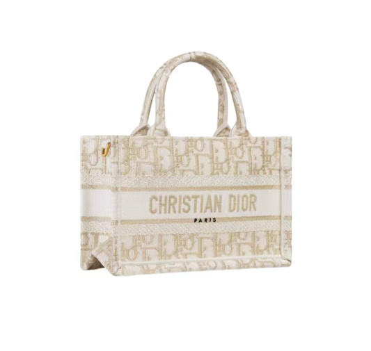 DIOR Book Tote Oblique TOTE Mini Women’s Beige 8.5*3.0*5.1 in