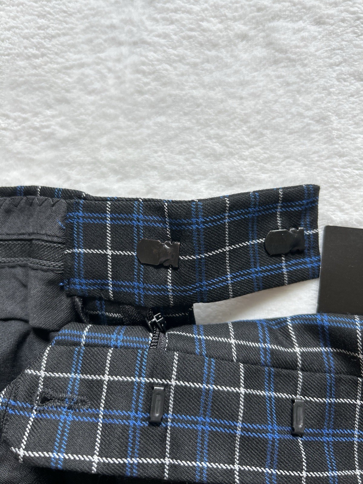 Man BoohooMan Pockets Skinny Navy Check Suit Trouser Pants Size 32