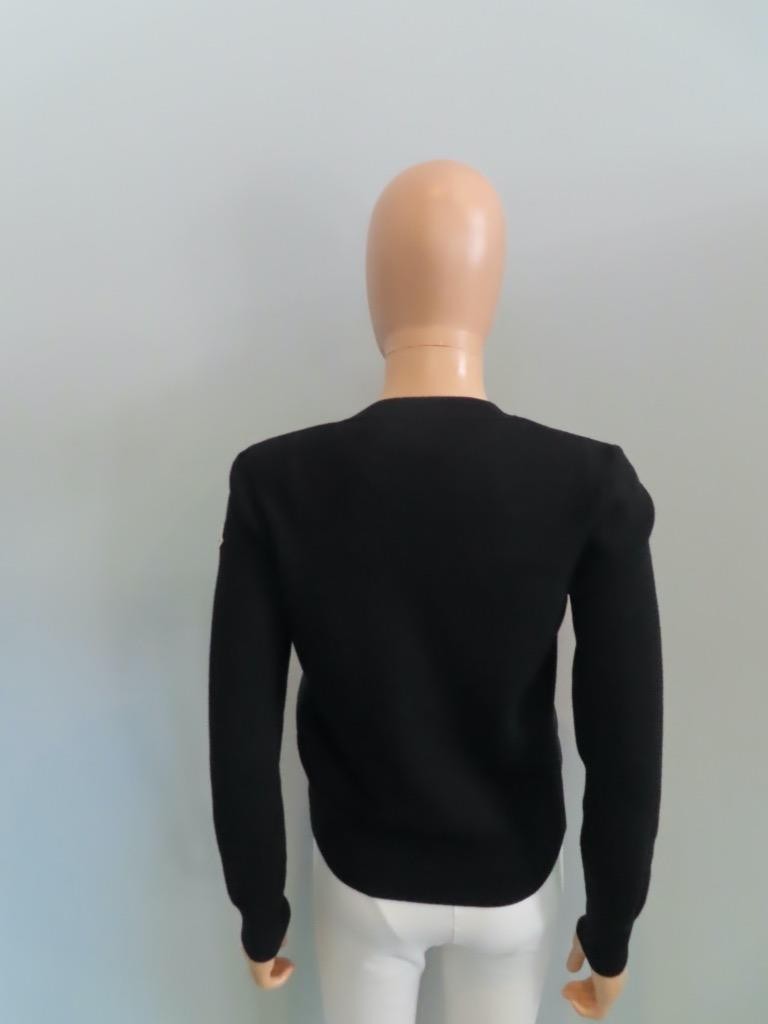 Moncler Black Cardigan Tricot Thin Down Puffer Jacket Size XS
