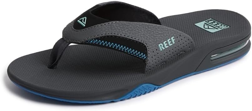 Men’s Reef Fanning Arch Support Flip Flop Sandal CJ2911 Gunmetal/Ocean Brand New