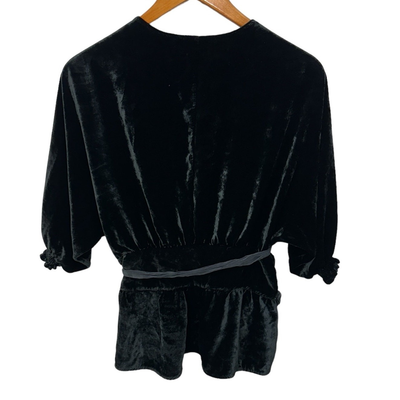 SOME ODD RUBIES Top Womens Small Black Velvet Wrap Style Party Holiday Cocktail