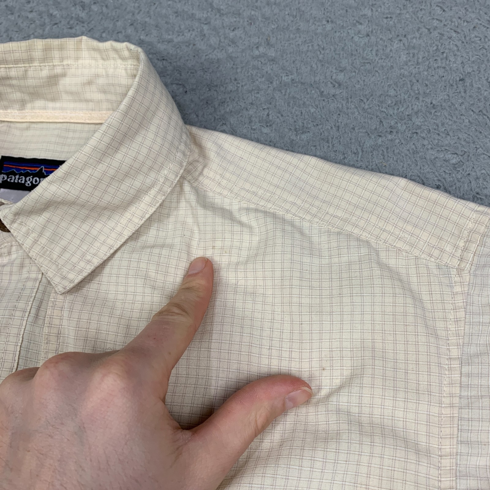 Patagonia Island Hopper Shirt Mens Small Yellow Beige Vented Fishing