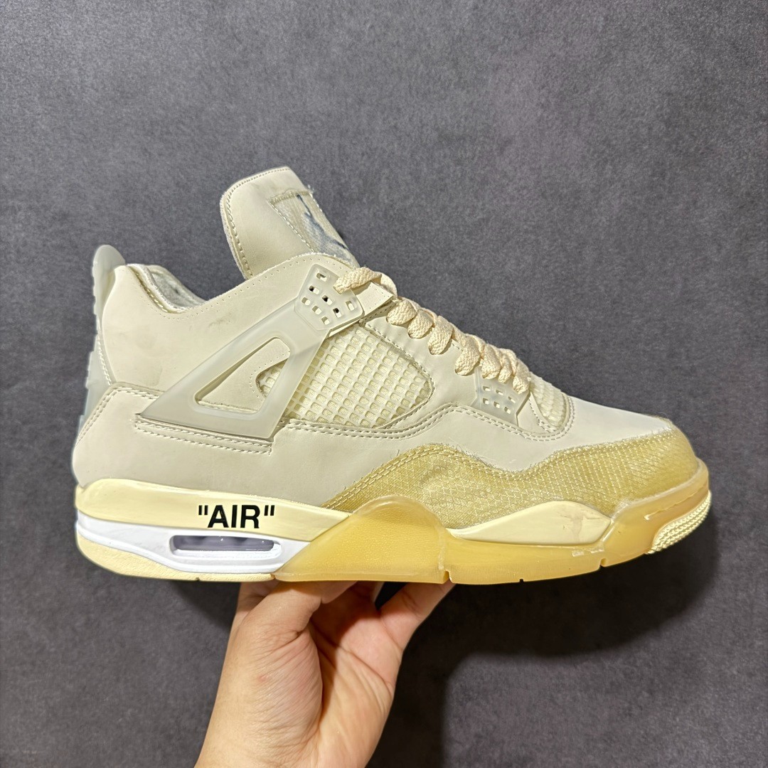 Jordan Air Jordan 4 Off-White Beige Men’s Retro Mid Top Sneakers