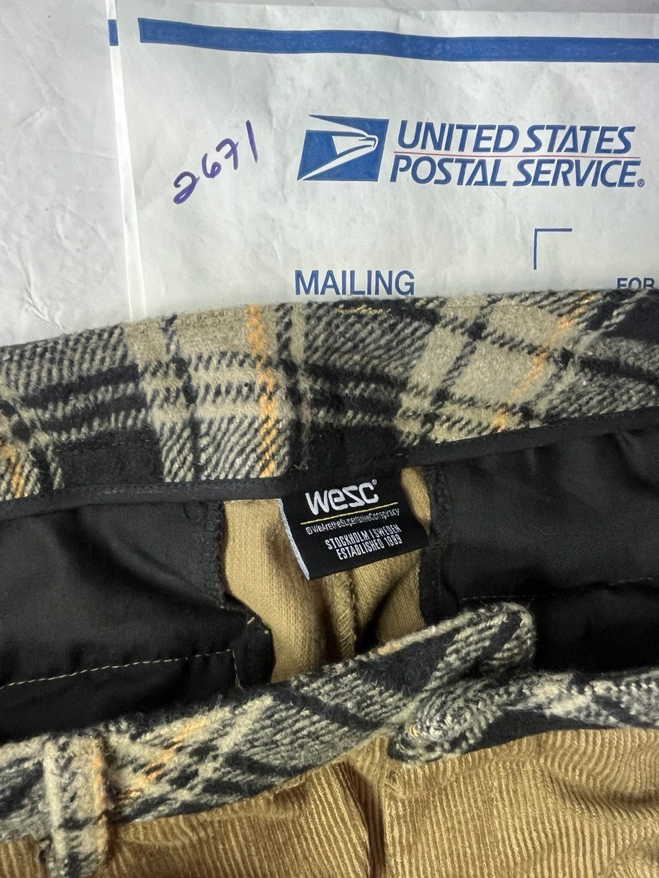 WeSC Men’s Brown Colorblocked Corduroy Cargo Pants Size 29Wx32L