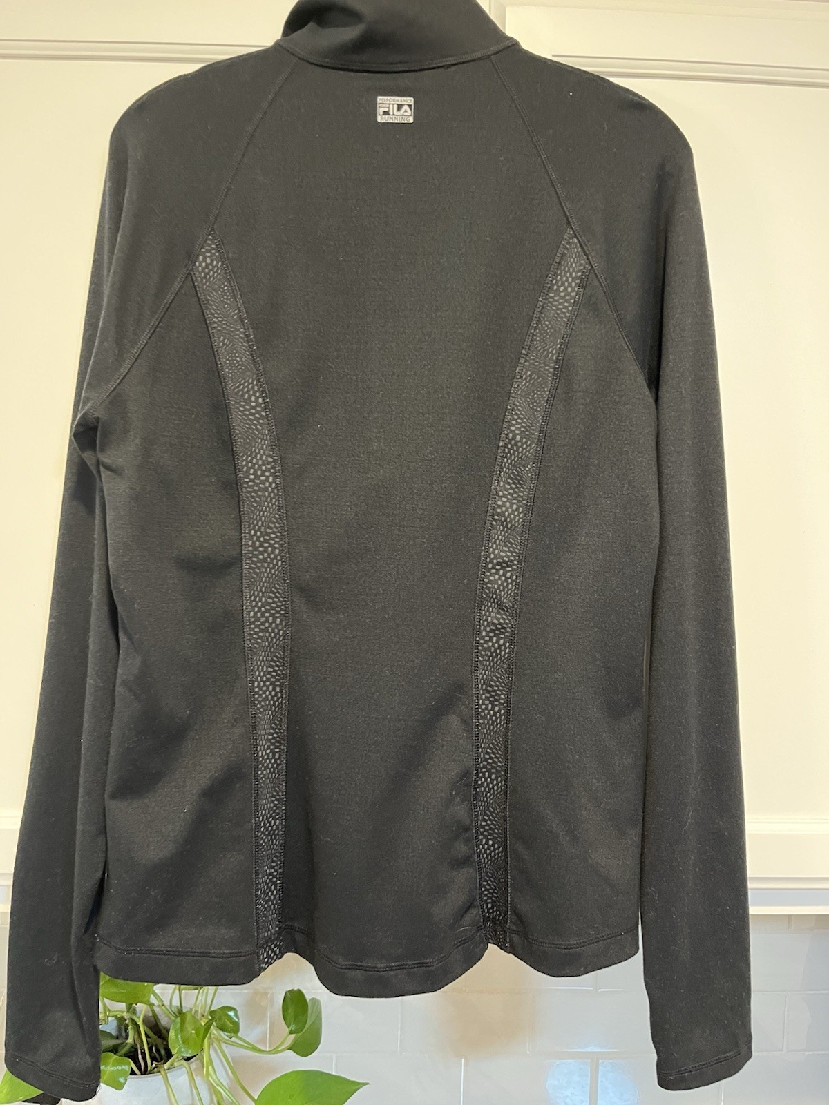 FILA Sport Women’s L Black/Gray Track Jacket 1/4 Zip Thumbholes
