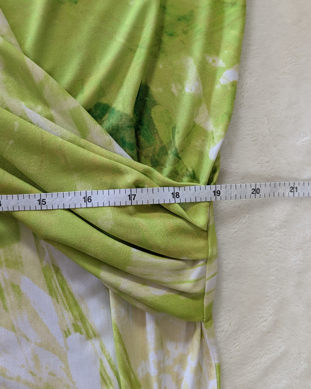 Clara Sunwoo V-Neck Draped Pleat Top Floral Citrus Lime White Size 1X