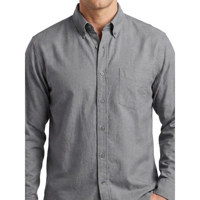 G.H. Bass & Co Weejun Oxford Gray Button-Up Shirt Men Size 17 1/2