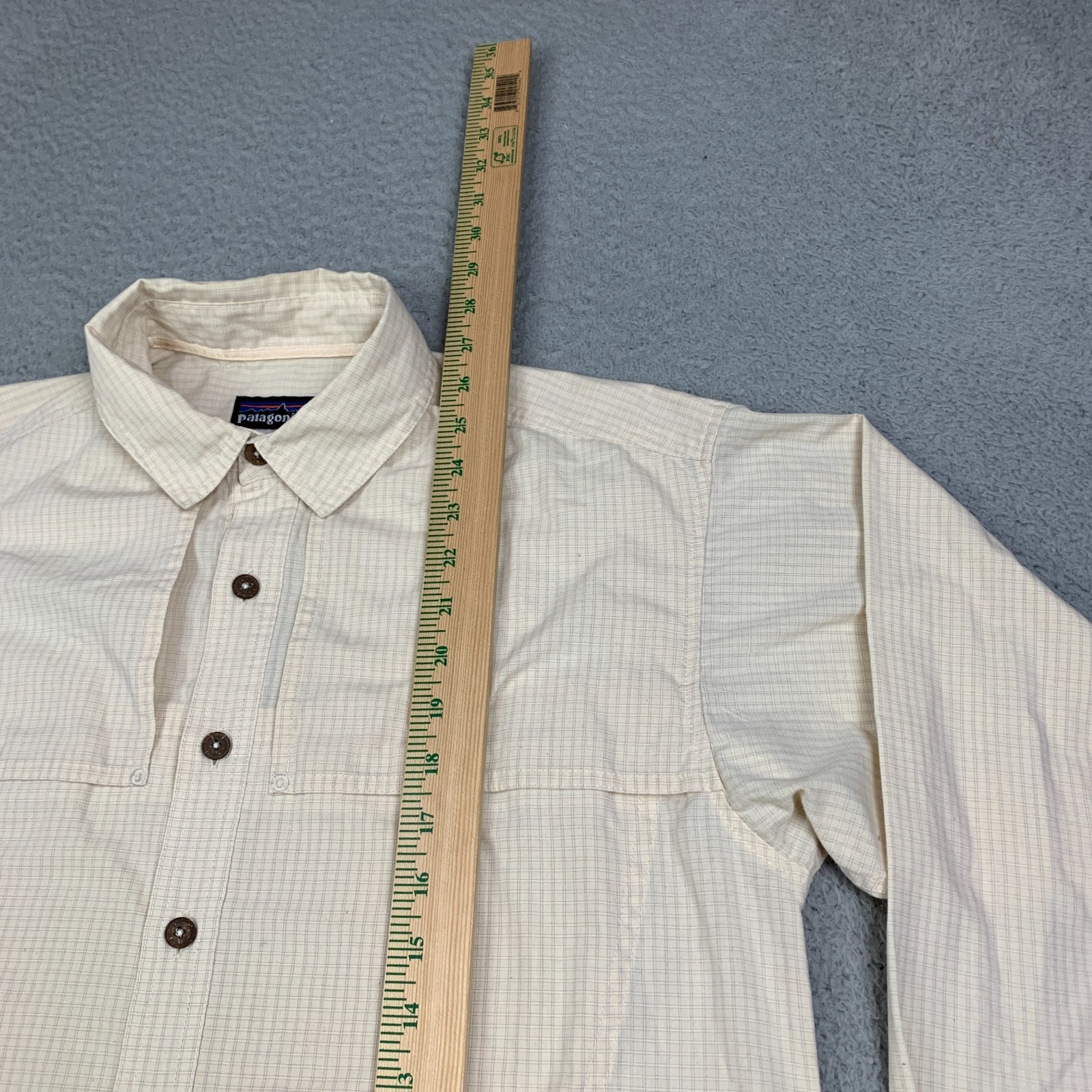 Patagonia Island Hopper Shirt Mens Small Yellow Beige Vented Fishing
