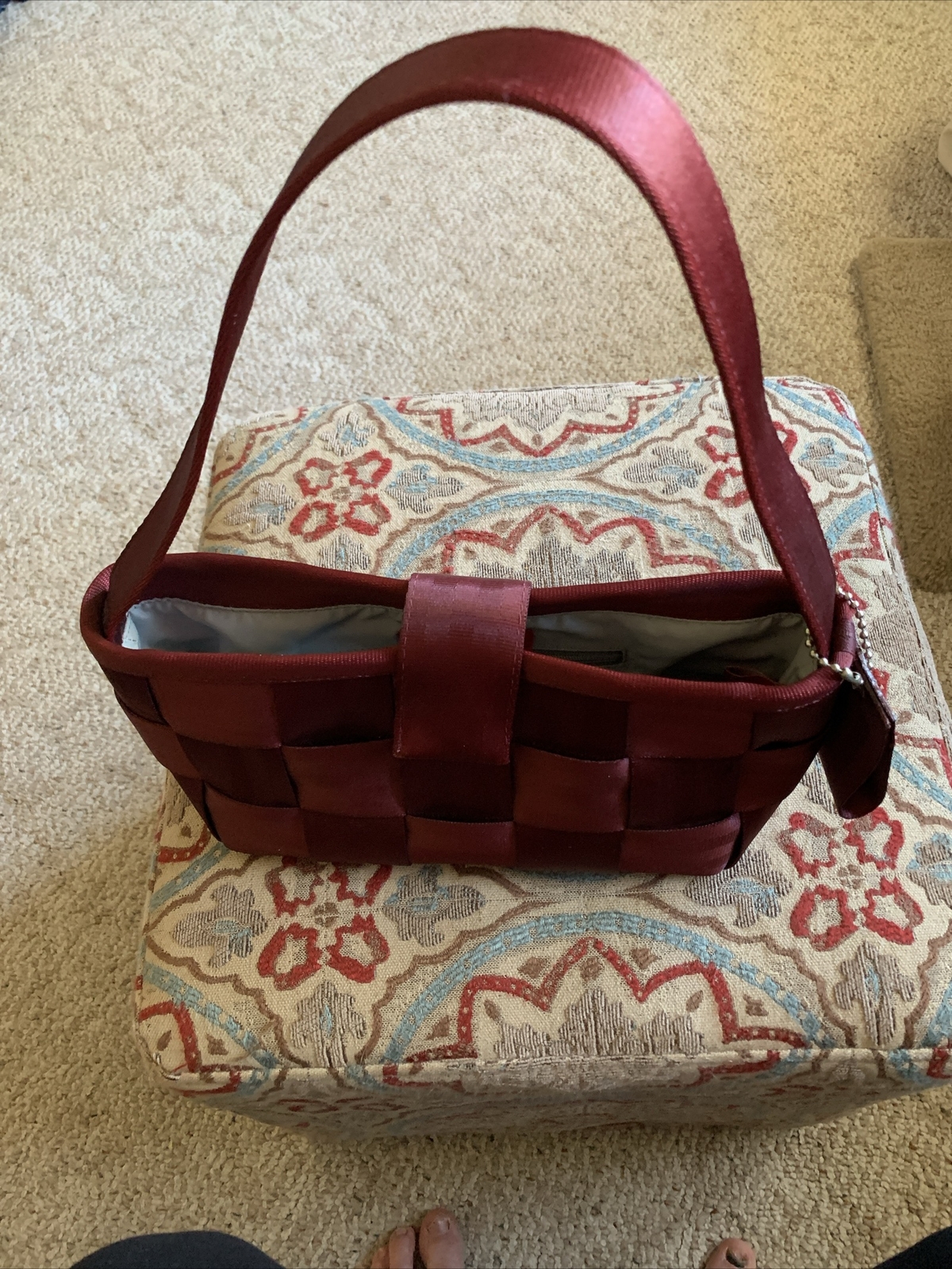 Harveys Original Seatbelt Bag Woven Satchel Bag Dark Raspberry USA