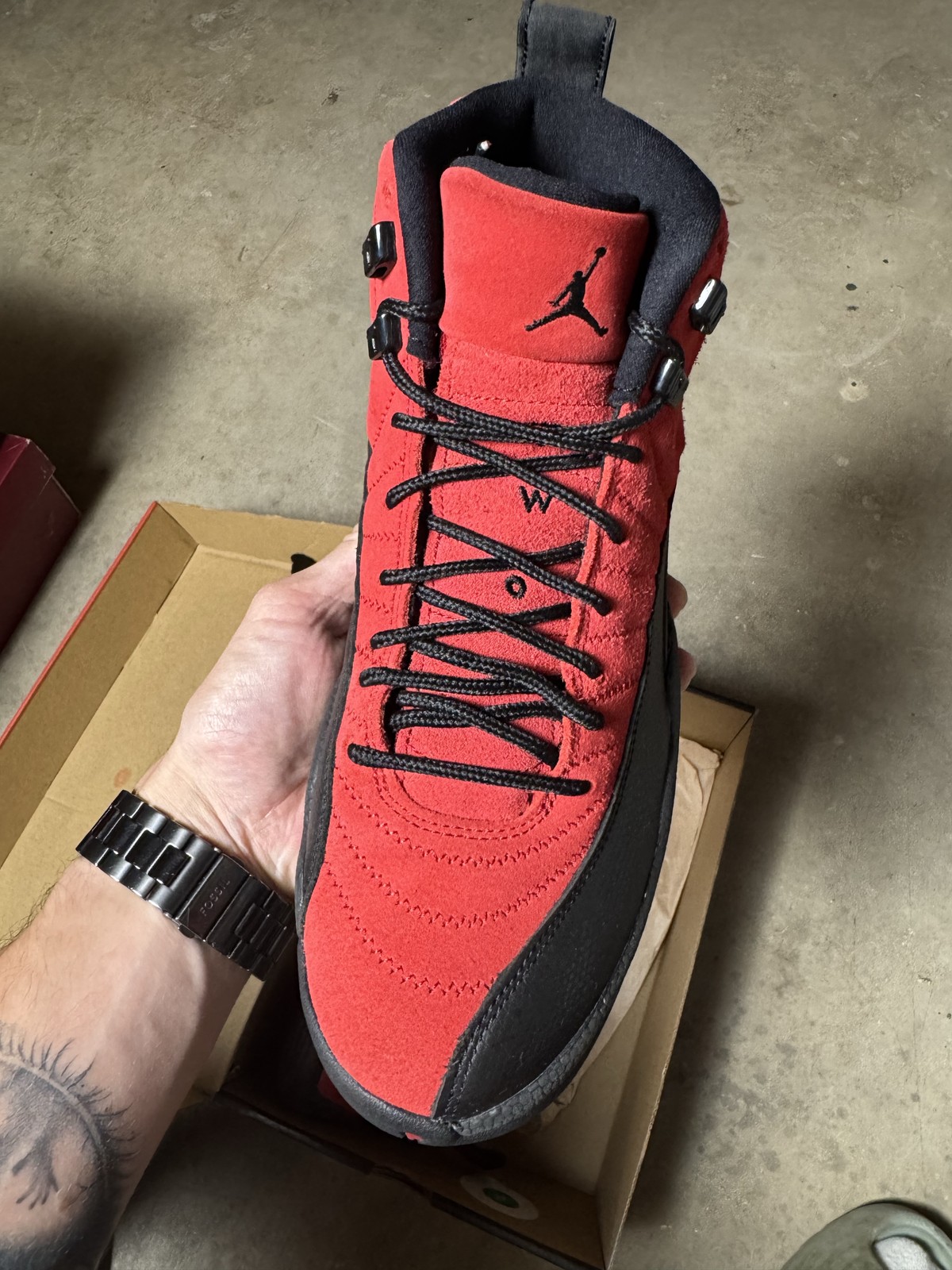 Size 8M/9.5W – Jordan 12 Retro Reverse Flu Game CT8013-602 Pre-Owned