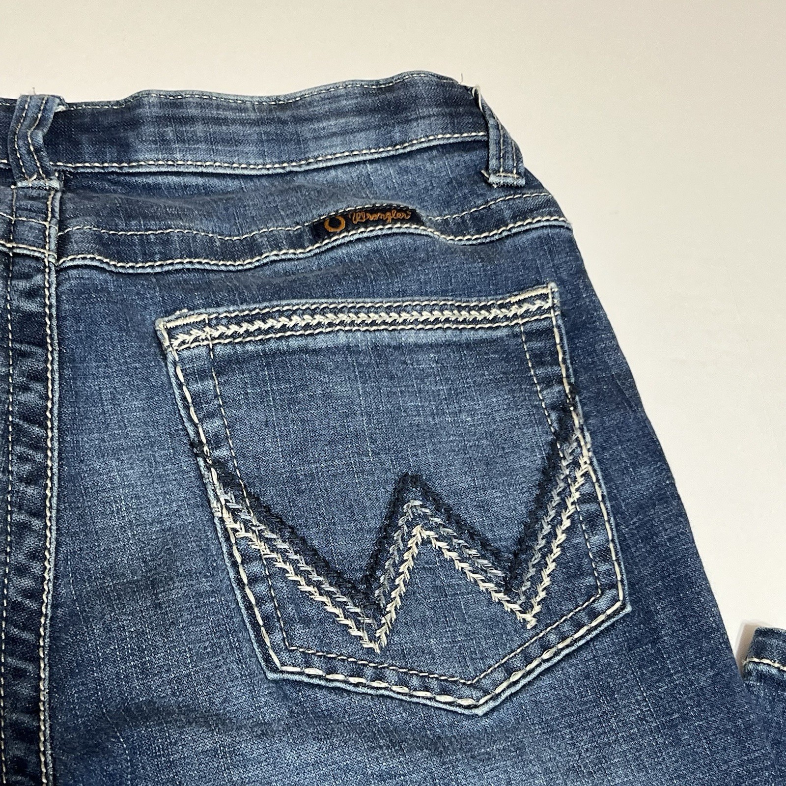 Wrangler Willow Ultimate Riding Jeans Boot Cut Women 13×34 (32×33) Stretch Blue