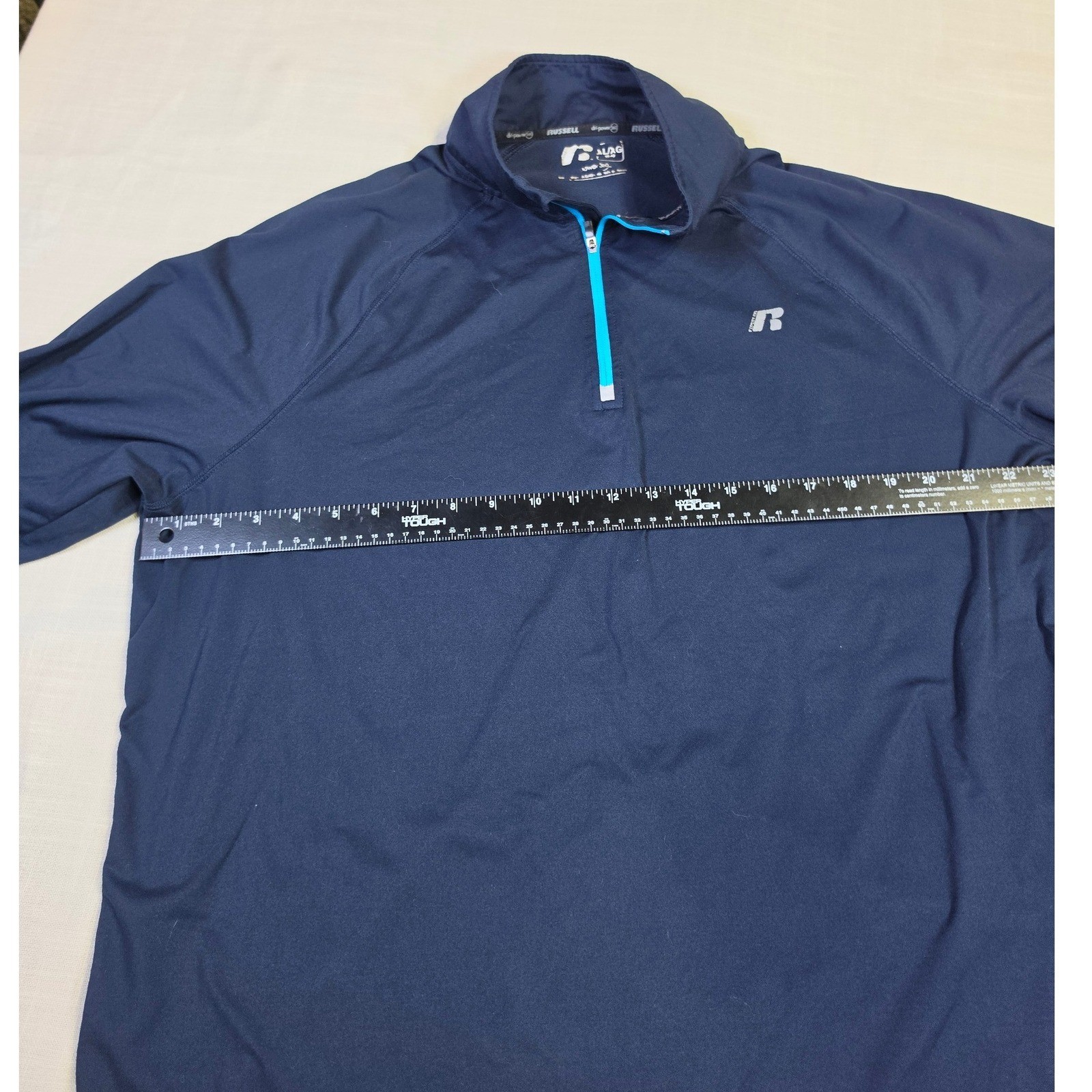 Russell Athletic Dri-Power 360 Mens XL Navy Blue Quarter Zip Pullover Workout