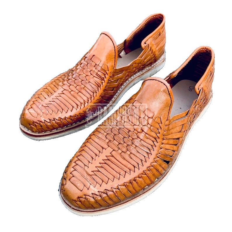 Mens Mexican Leather Huaraches Sandals Handmade Woven Tan Sandalias Hombre