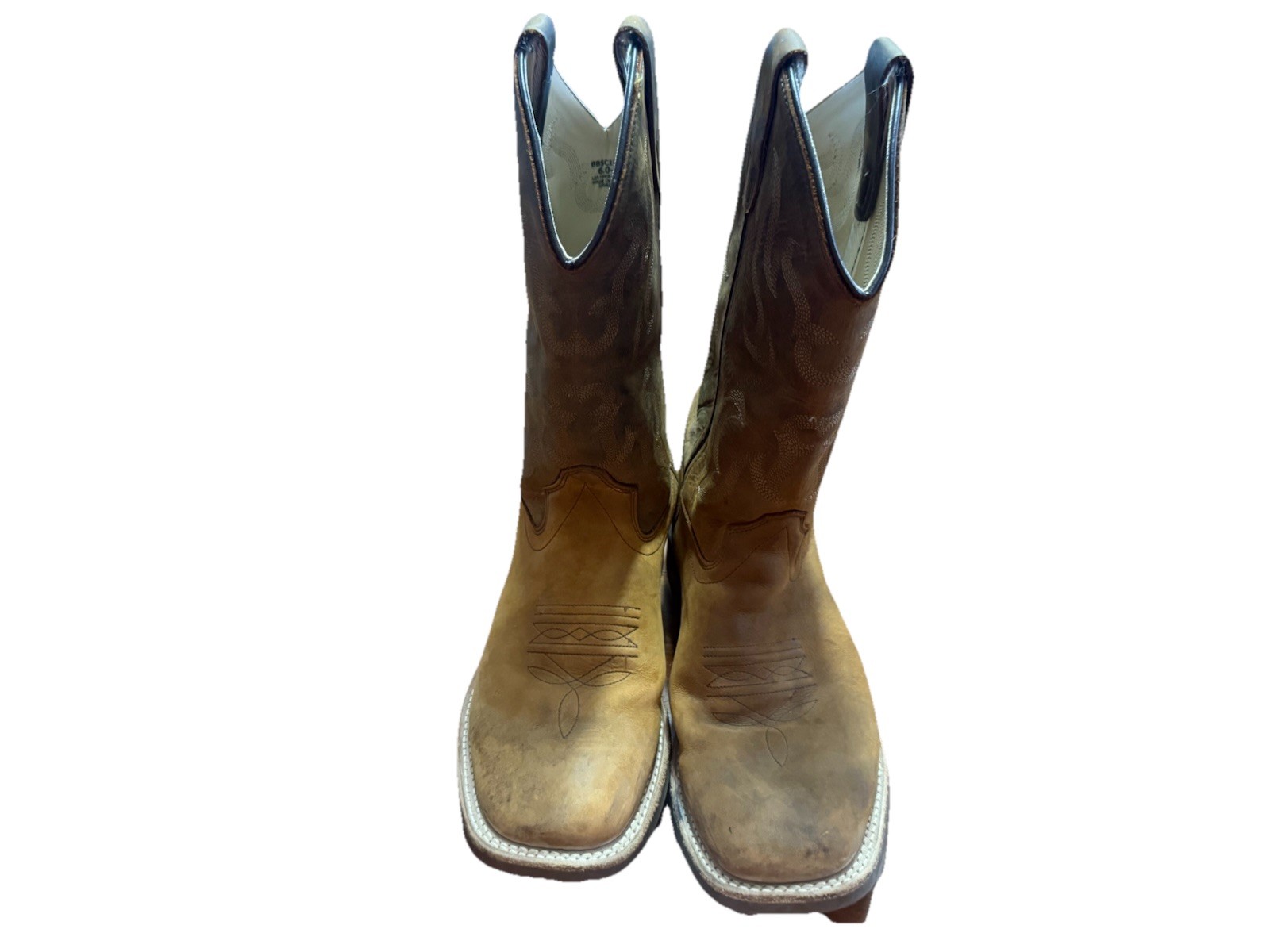 Cody James Ace Western Boot Broad Square Toe Brown Cowboy Boots Size 6D