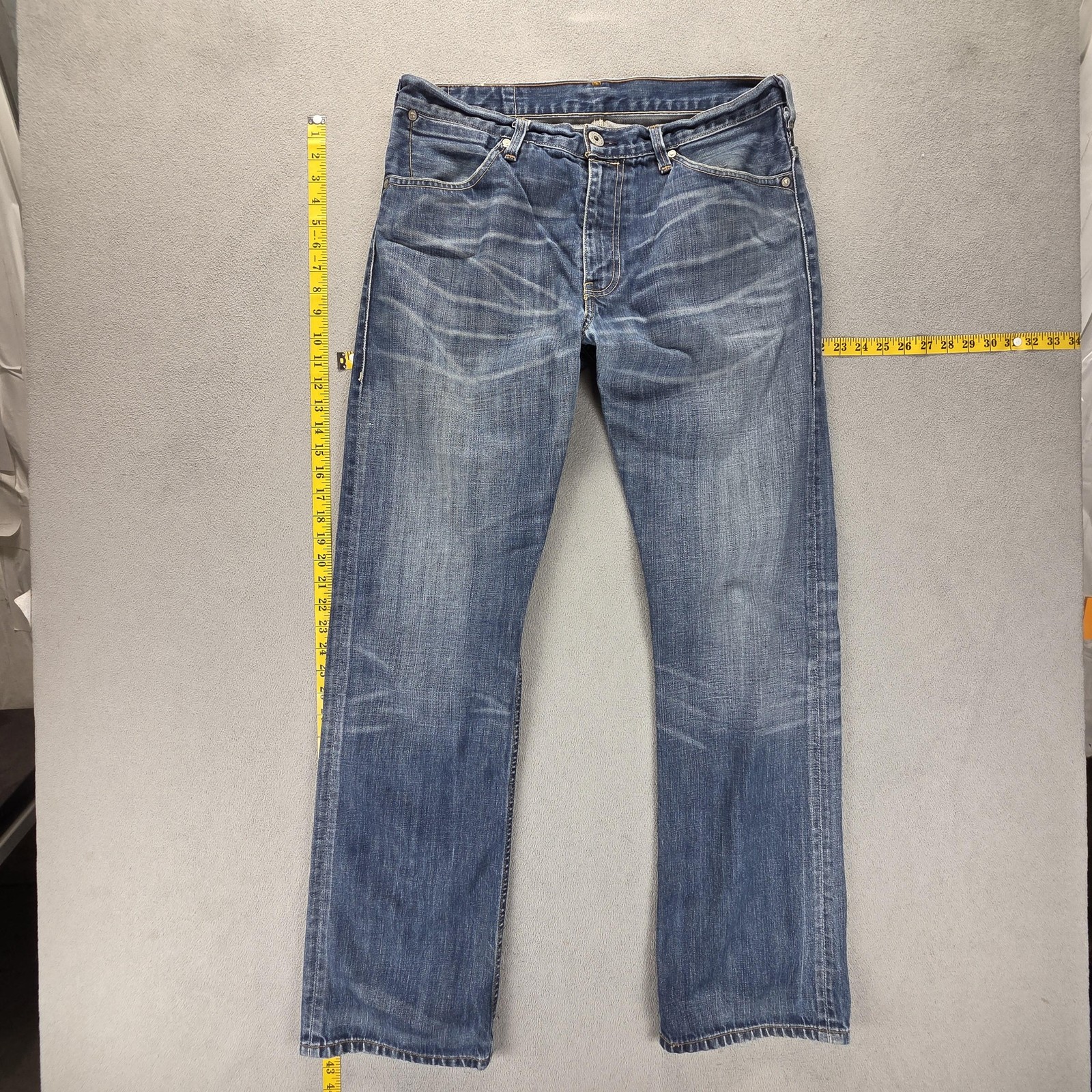 Vintage Levis Engineered Jeans Mens 34×34 Blue Honeycomb Whiskers Zip Fly