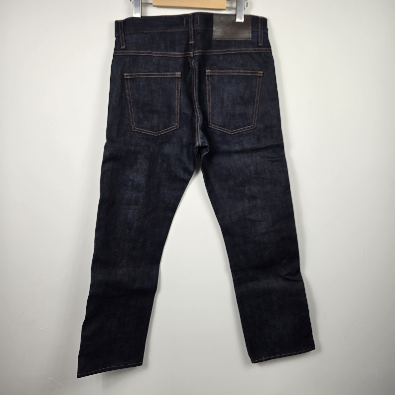 Naked & Famous Slim Guy Deep Indigo Selvedge Jeans 31×30 NWOT Hemmed