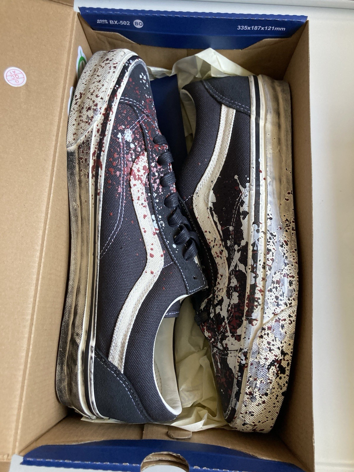 Vans Premium Old Skool 36 Paint Splatter Charcoal Grey Size 8 (Fast Ship)