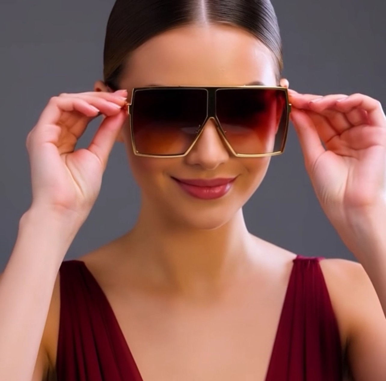 Sunglasses Flat Top Huge Big Oversized XXL Square Women “Lauren” Mirror SHADES