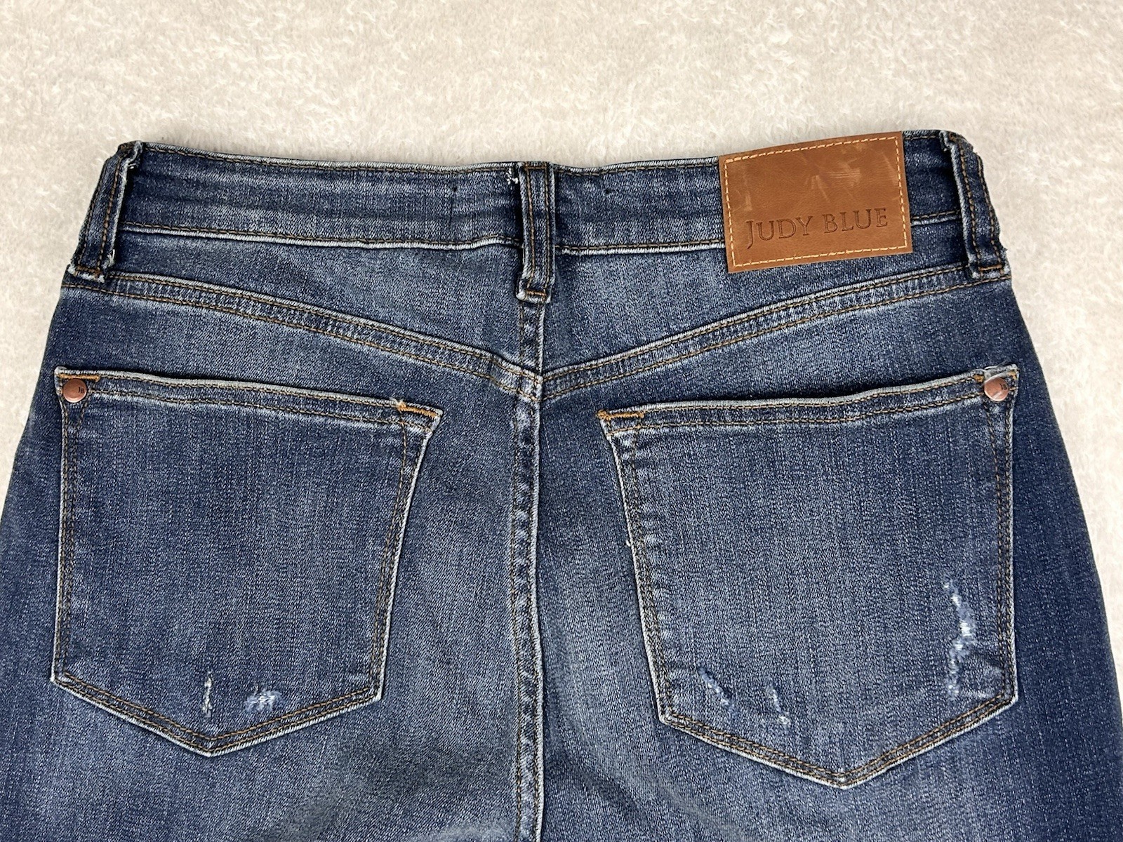 Judy Blue Jeans Women’s Sz 5/27 High Waist Straight Distressed Fade JB8601 DK