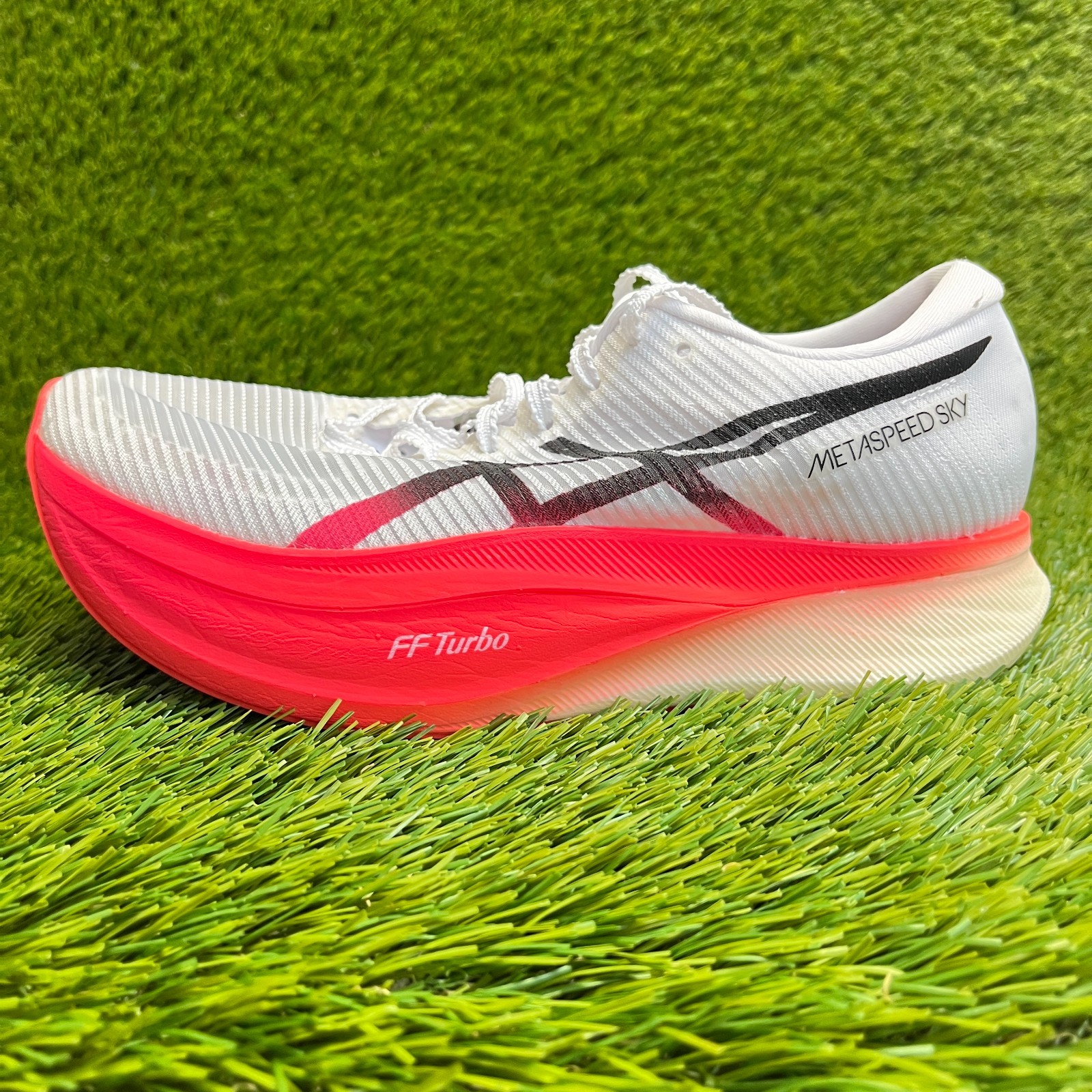 Asics Metaspeed Sky+ Mens Size 6 White Red Black Athletic Running Shoes Sneakers