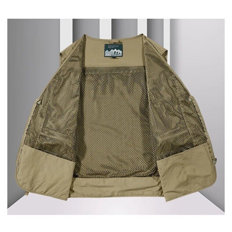 Tactical Mesh Vest for Men Fishing Hiking Photographer Casual Waistcoat JacketUS
