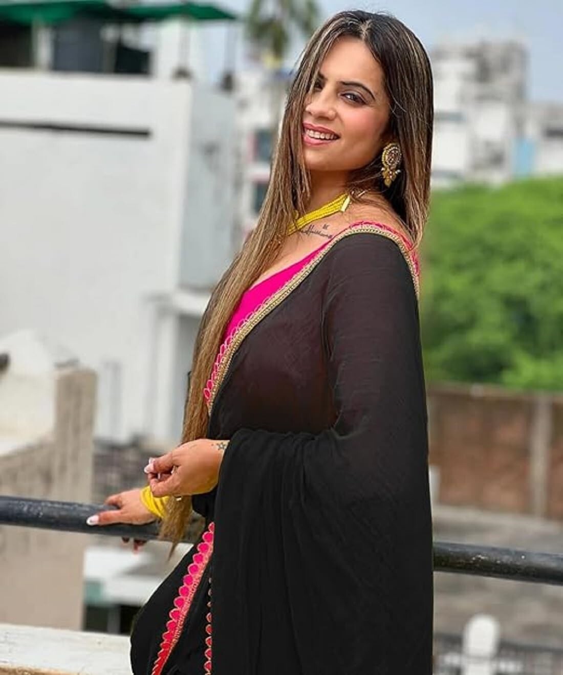 Black Georgette Designer Saree