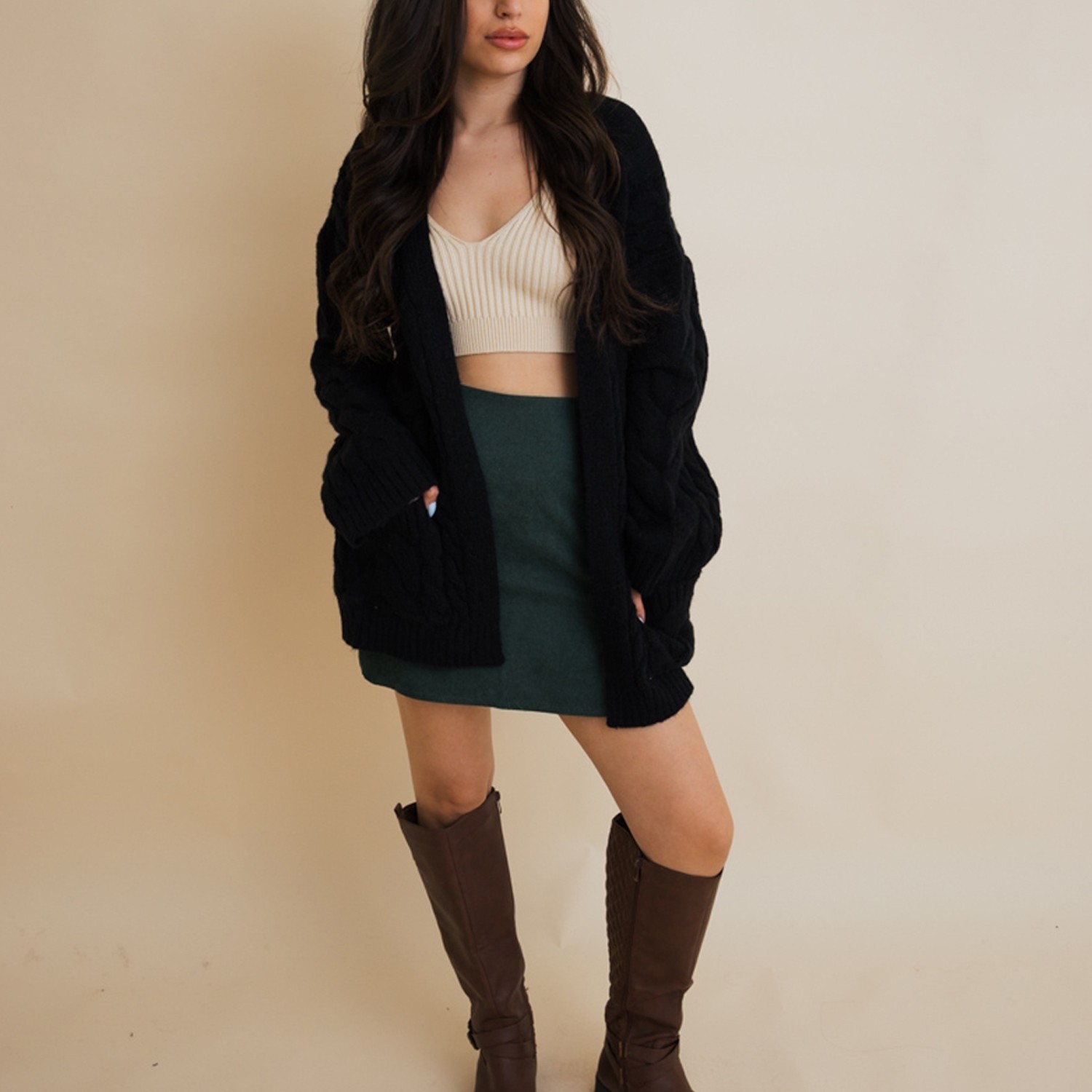 Dreamy Days Cable Knit Open-Front Cardigan – Cozy & Stylish for All Seasons