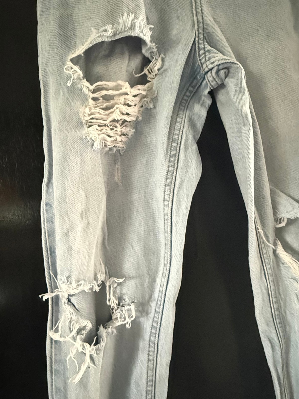 Primark Light Blue Distressed Denim Skinny Jeans UK Size 6 Ripped Grunge
