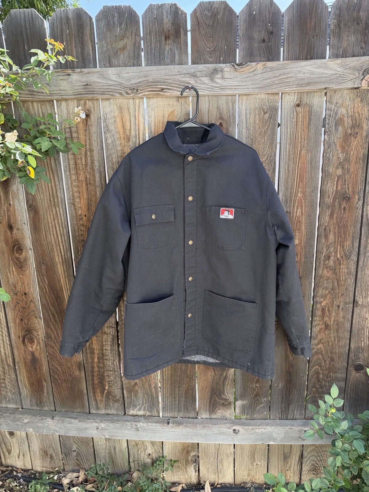 Ben Davis Chore Coat Jacket Blanket Lined Black Men’s Sz Large XL. Made In USA