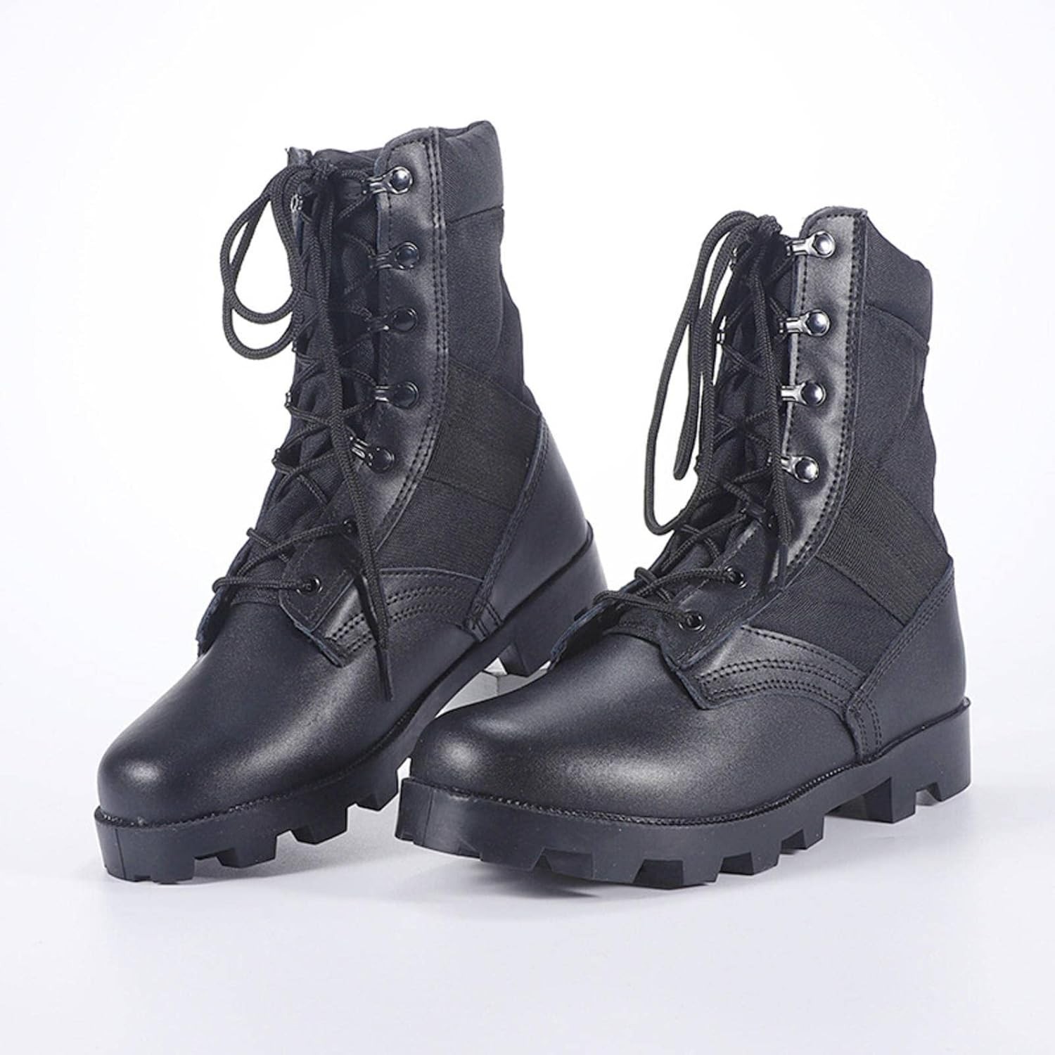 Men’s Tactical Jungle Military Leather Canvas Hiking Boots Panama Sole Combat