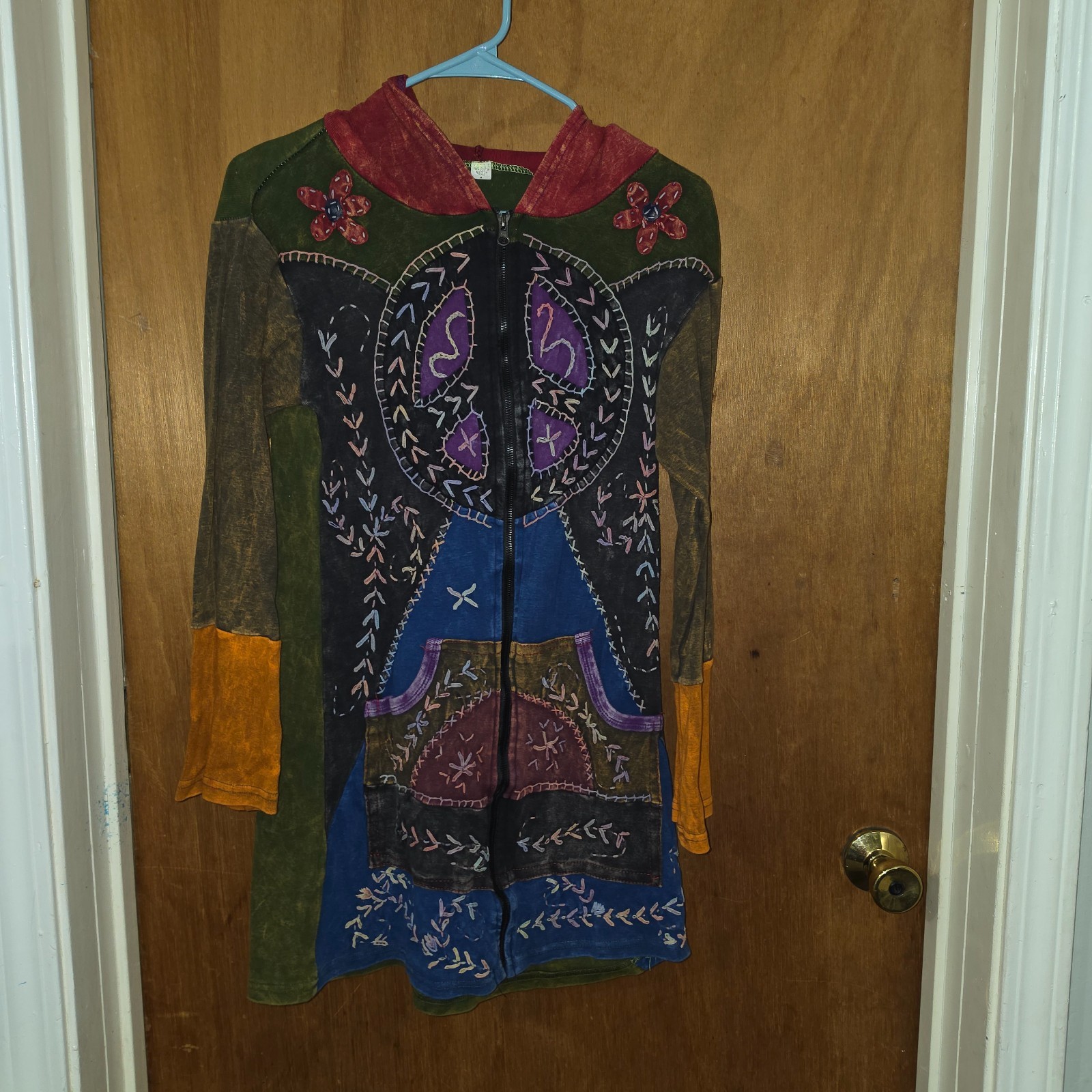 Boho Colorful Zip Jacket M