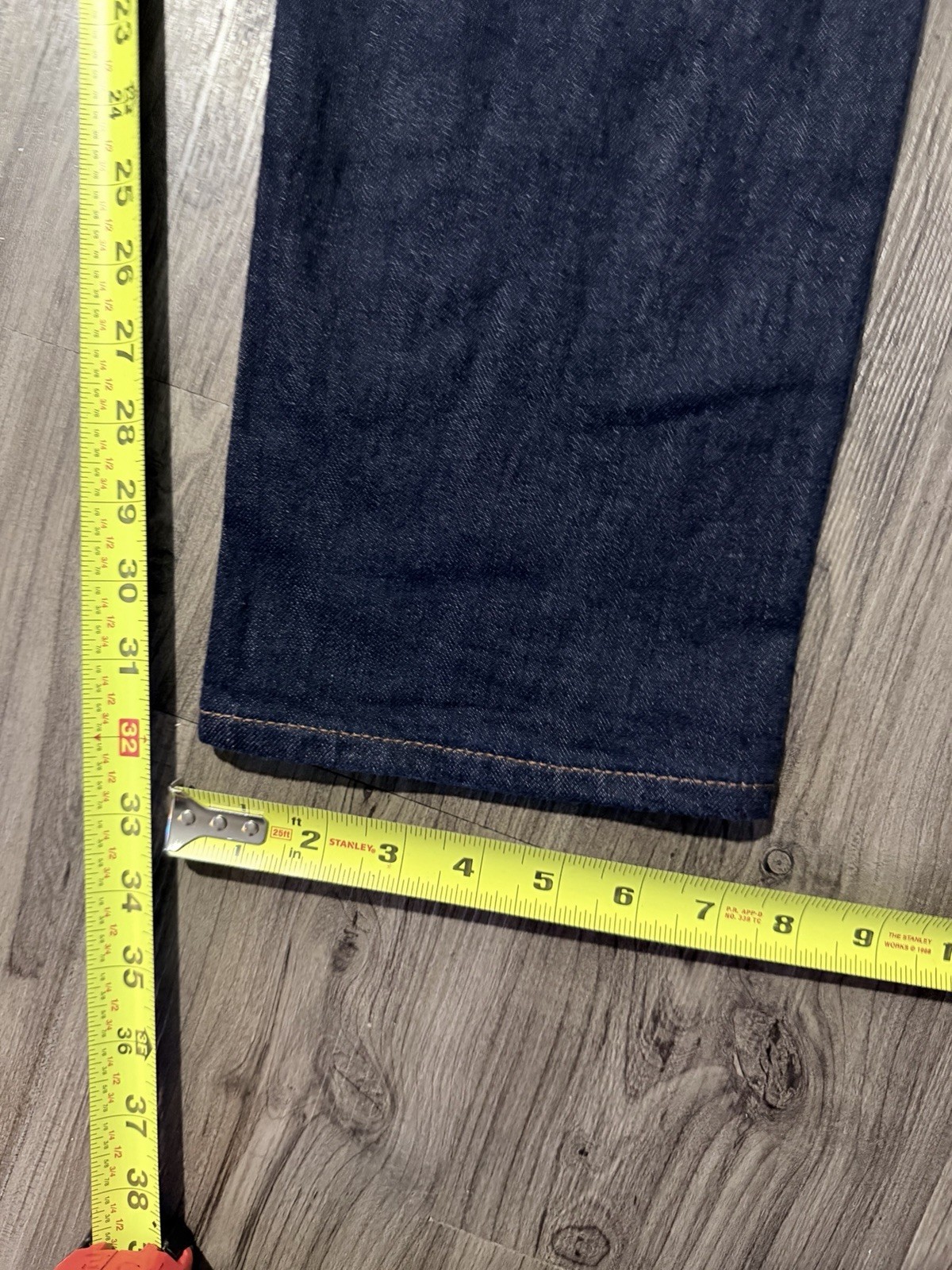 The Unbranded Brand Tapered Dark Wash Stretch Selvedge Jeans Blue 5-Pocket