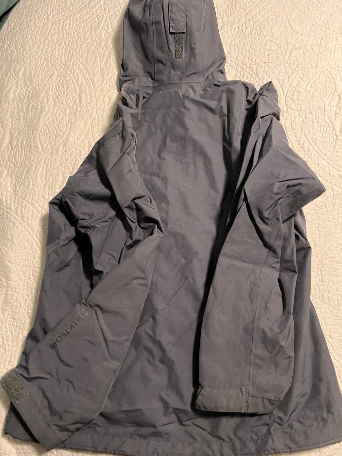 Helly Hansen Women’s Rain Jacket MD Helly Tech Protection Gray Hooded B51