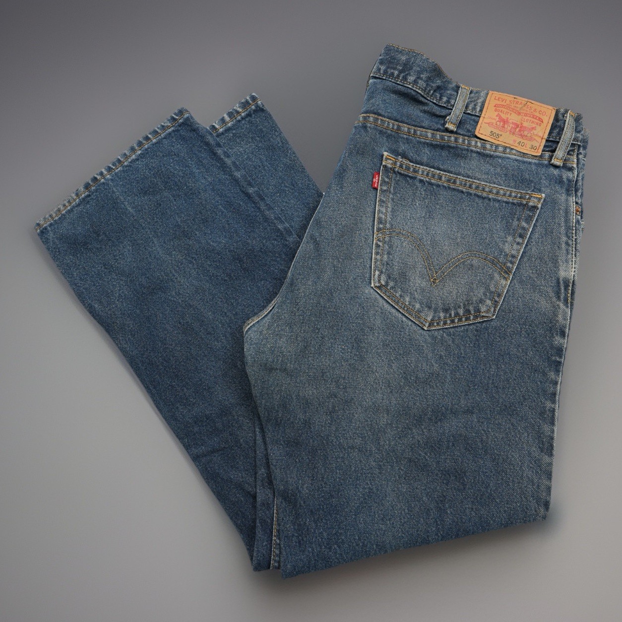 Levi’s 505 Men’s 40X30 (42X30) Straight Fit Stonewash Blue Denim Jeans Pants Y2K