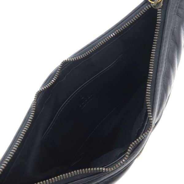 Gucci GG Marmont Chevron Quilted Black Calf Leather Small Shoulder Bag 777263