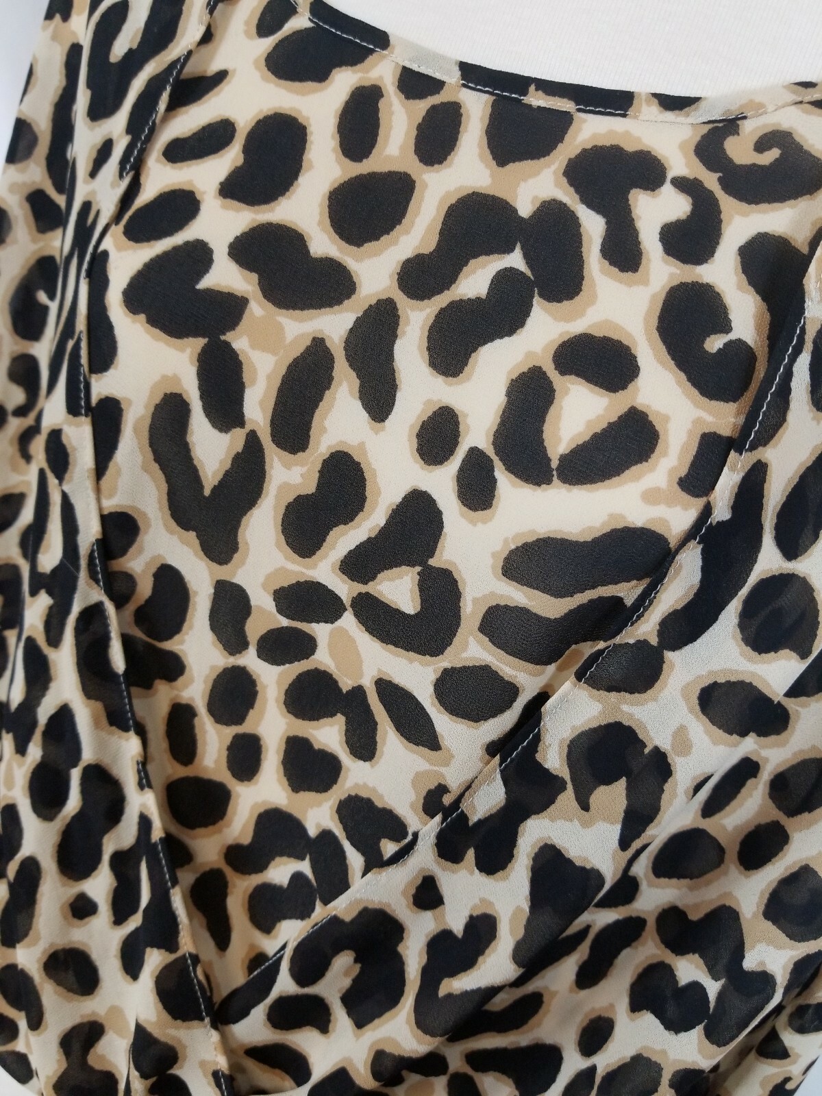 Womens XOXO Leopard Print Blouse Longsleeve Top sz Medium W/ Rhinestones