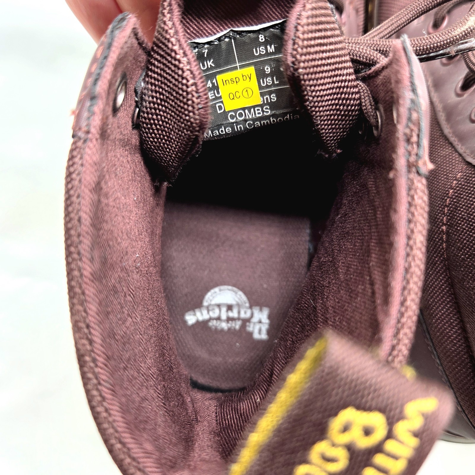 Dr. Martens Combs Tech Burgundy Canvas Combat Boots Mens 8 Womens 9 Mid Rise