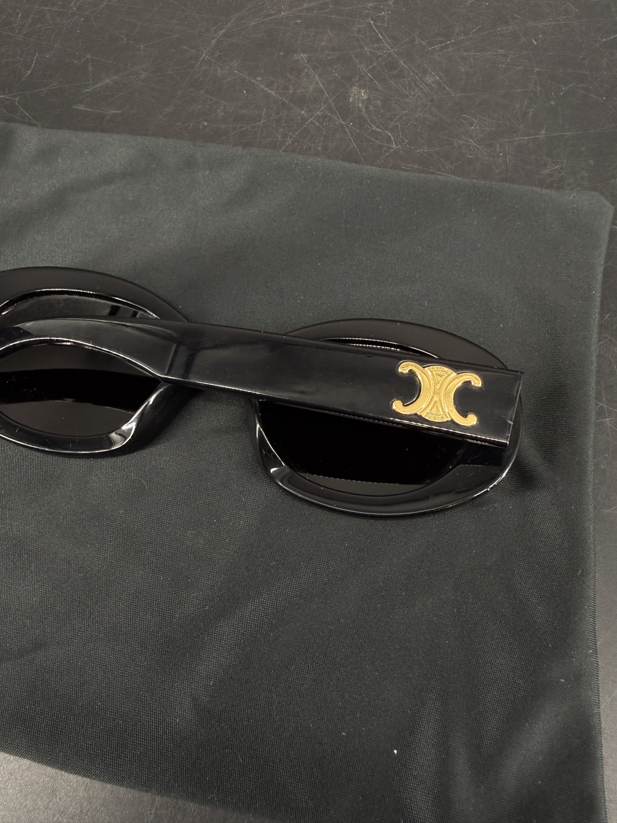 Authentic Celine CL40194U 01A 52mm Oval Black Sunglasses Grey Lens Only