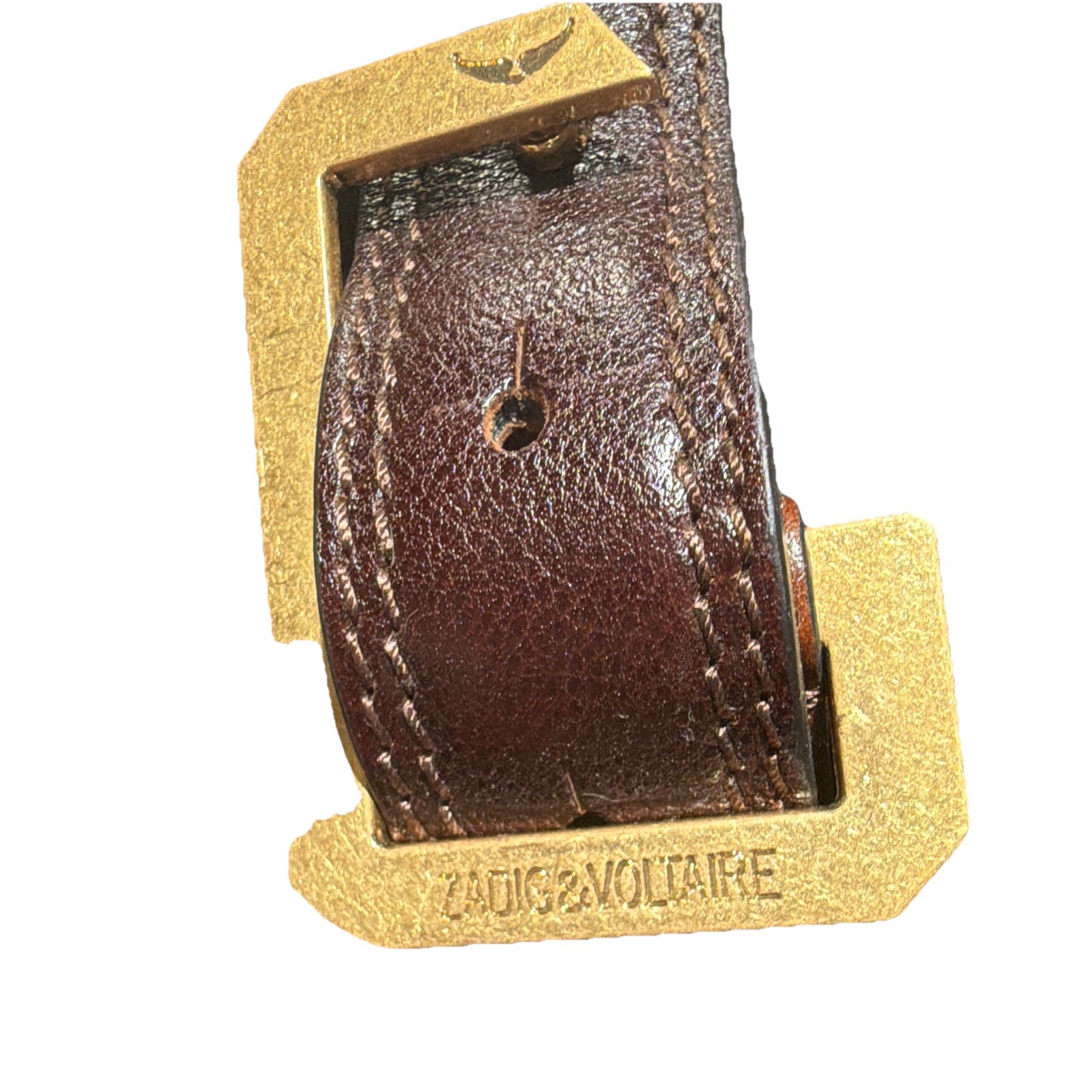 Zadig & Voltaire Black Shoulder Bag Zip Closure Gold Hardware Chain Detach Strap