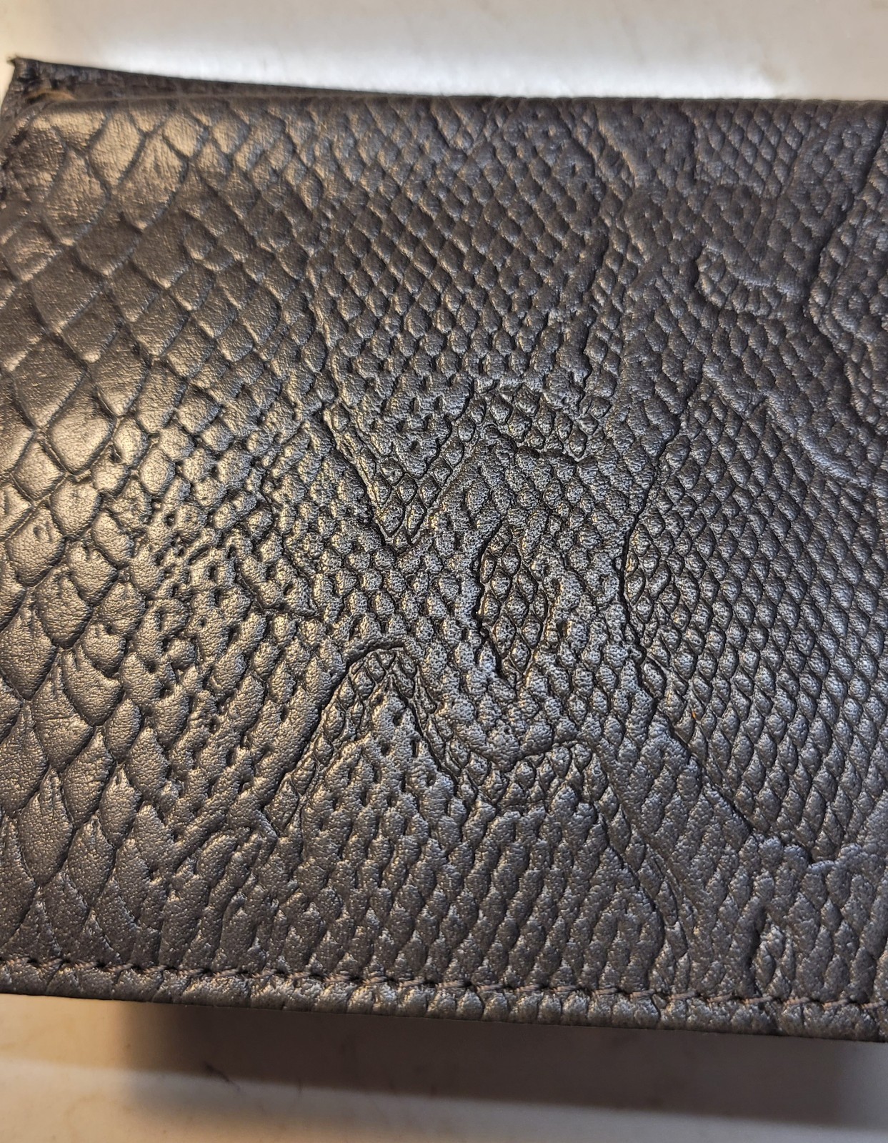 Genuine Leather Mens Access Denied Pocket Wallet Card Holder lots of slots