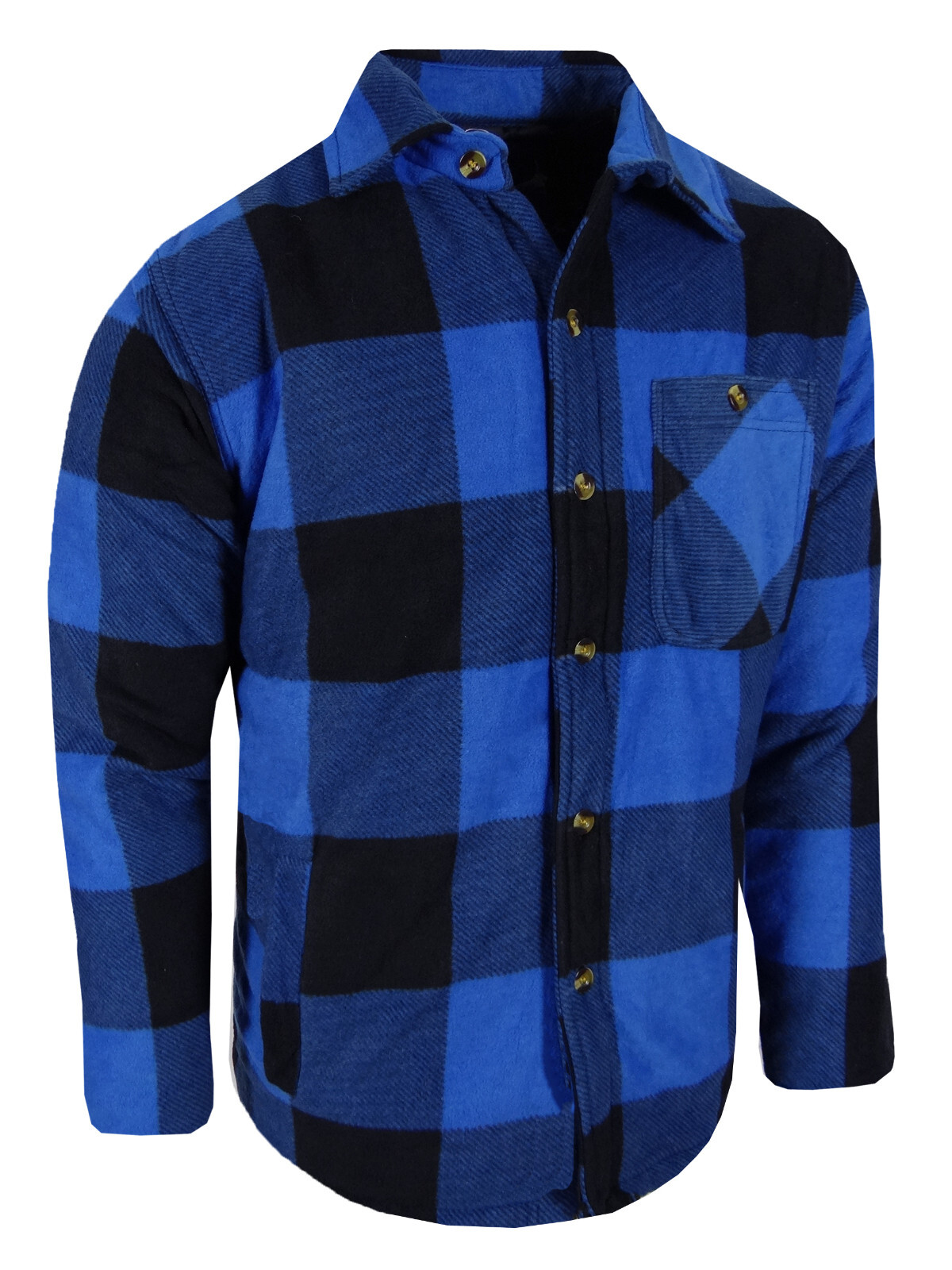 Sherpa Lined Flannel Plaid Shirt Jacket Mens Fuzzy Fleece THICK 4 Pocket Sz M-5X